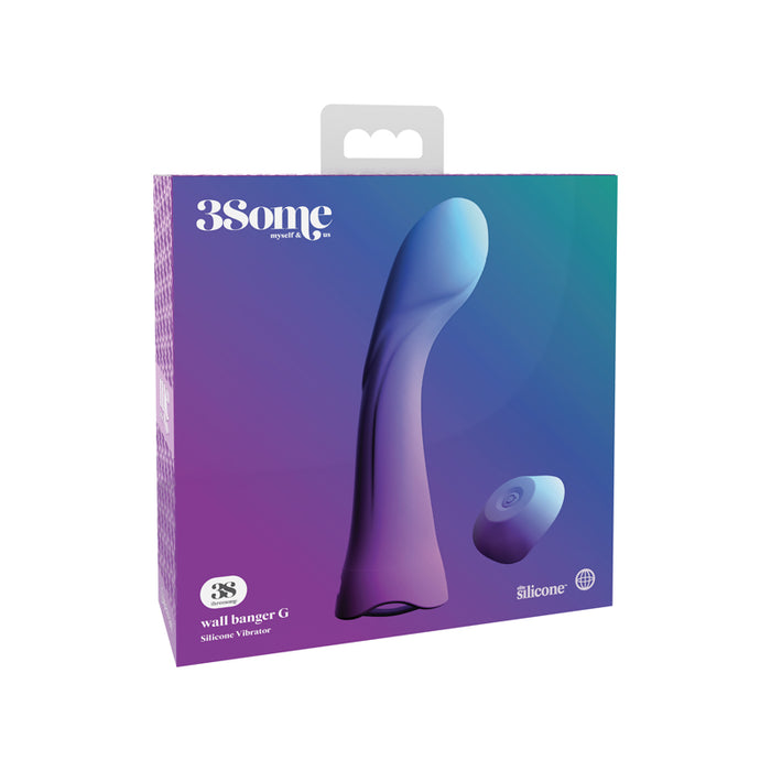 Pipedream 3Some Wall Banger G Rechargeable Remote-Controlled Silicone Vibrator With Suction Cup Purple