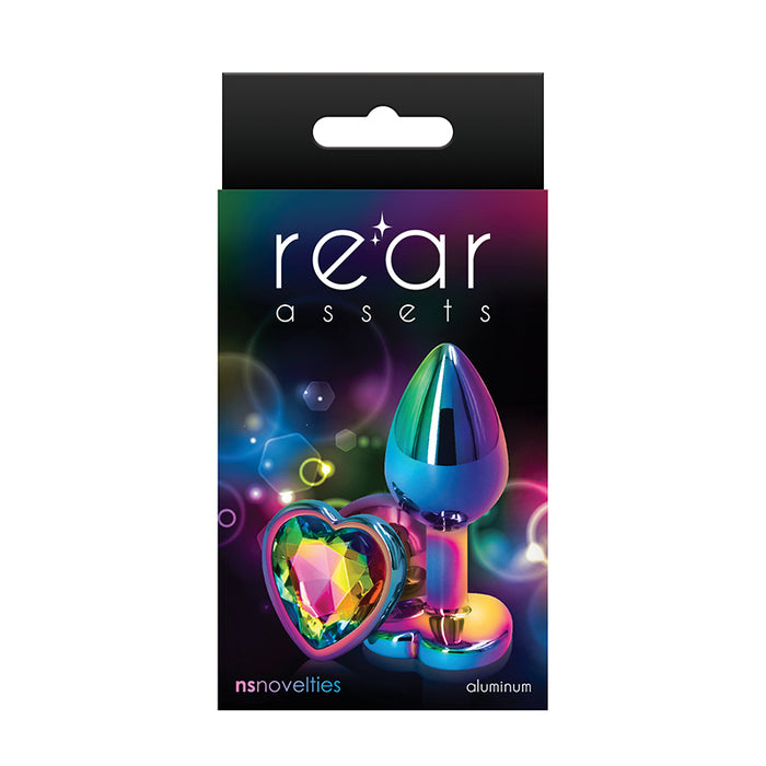 Rear Assets Metal Heart Plug Small Multicolor/Rainbow