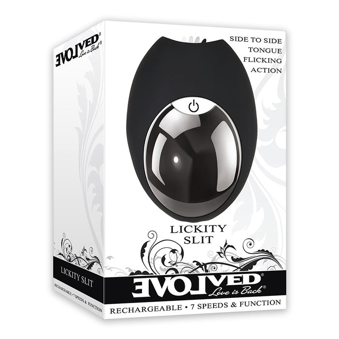 Evolved Lickity Slit Rechargeable Silicone Flicking Clitoral Stimulator Black