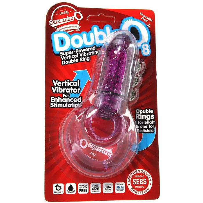 Screaming O DoubleO 8 Vibrating C-Ring Purple
