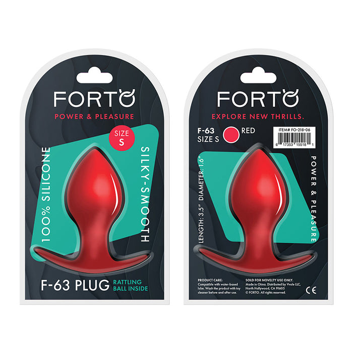Forto F-63 Rattler Spade Silicone Anal Plug Small Red