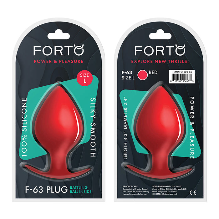 Forto F-63 Rattler Spade Silicone Anal Plug Large Red