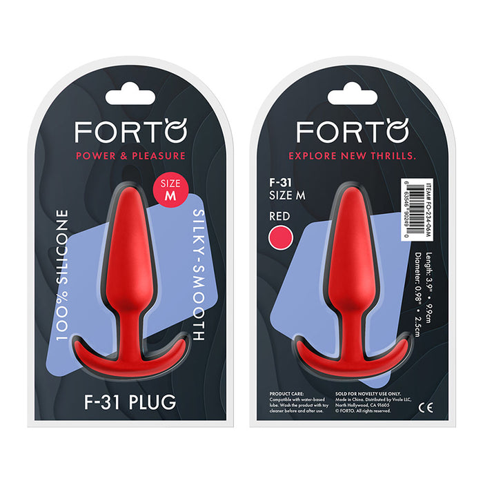 Forto F-31 Silicone Anal Plug Medium Red