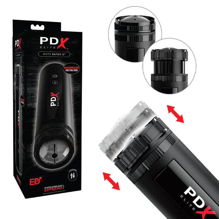 PDX Elite Moto Bator X Thrusting Masturbator Clear/Black