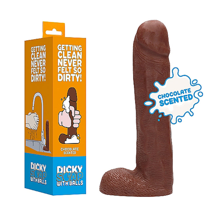 Shots S-Line Chocolate Scented Dicky Soap With Balls Brown