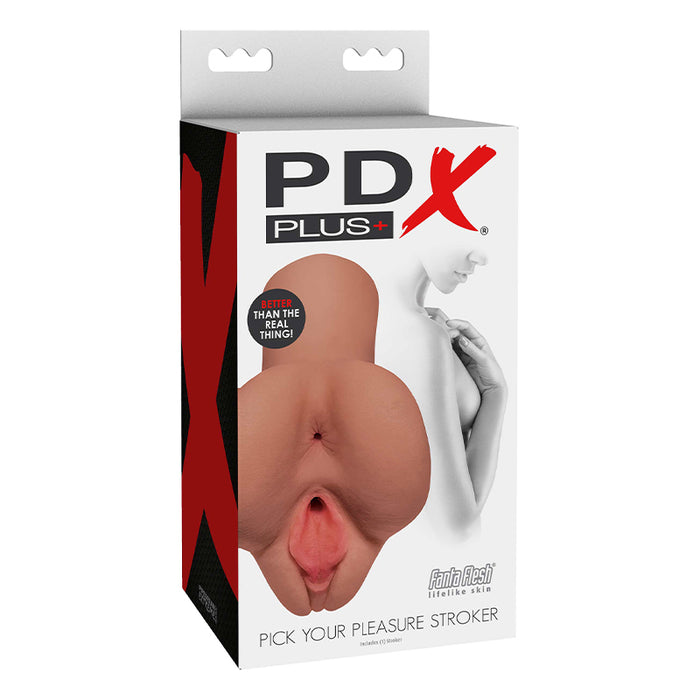 PDX Plus Pick Your Pleasure Dual Entry Stroker Tan
