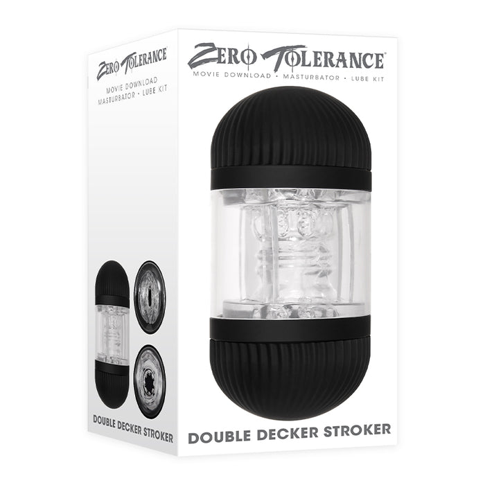 Zero Tolerance Double Decker Dual-Ended Stroker With Movie Download Black/Clear