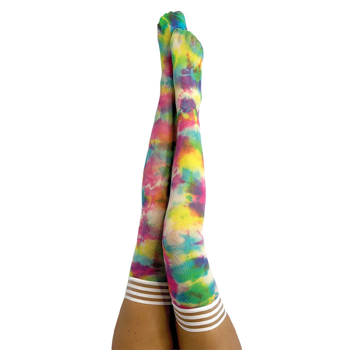 Kixies Gilly Rainbow Tie-Dye Thigh-High Size B