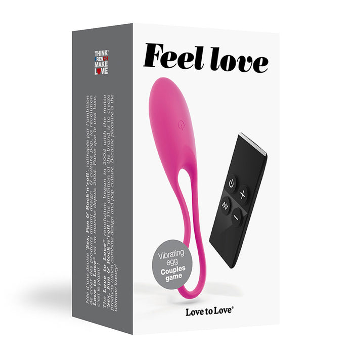 Love to Love Feel Love Vibrating Silicone Egg With Remote Pink