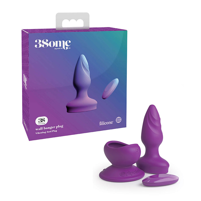 Pipedream 3Some Wall Banger Rechargeable Remote-Controlled Vibrating Anal Plug With Suction Cup Purple