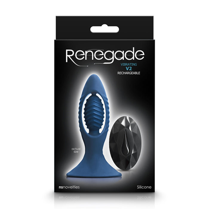 Renegade V2 Rechargeable Vibrating Anal Plug with Remote Blue