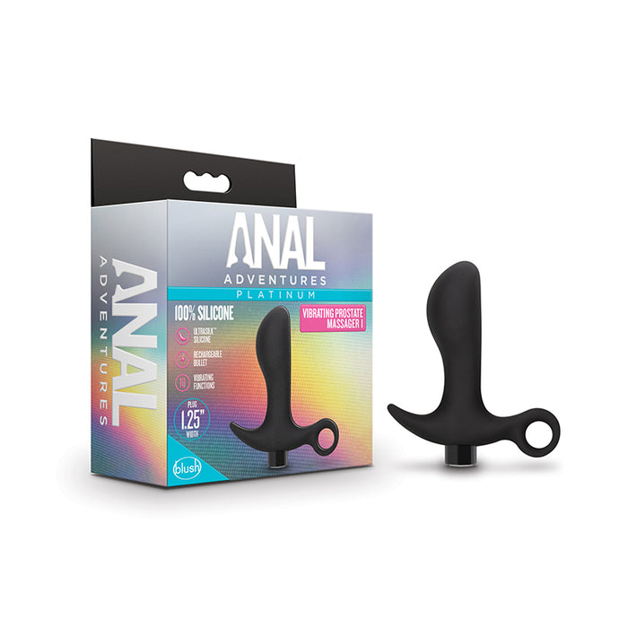 Blush Anal Adventures Platinum Silicone Rechargeable Vibrating Prostate Massager 01 Black