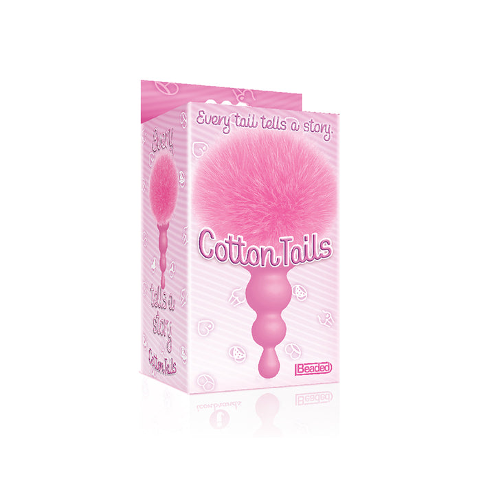 The 9's Cottontails Silicone Bunny Tail Butt Plug Beaded Pink