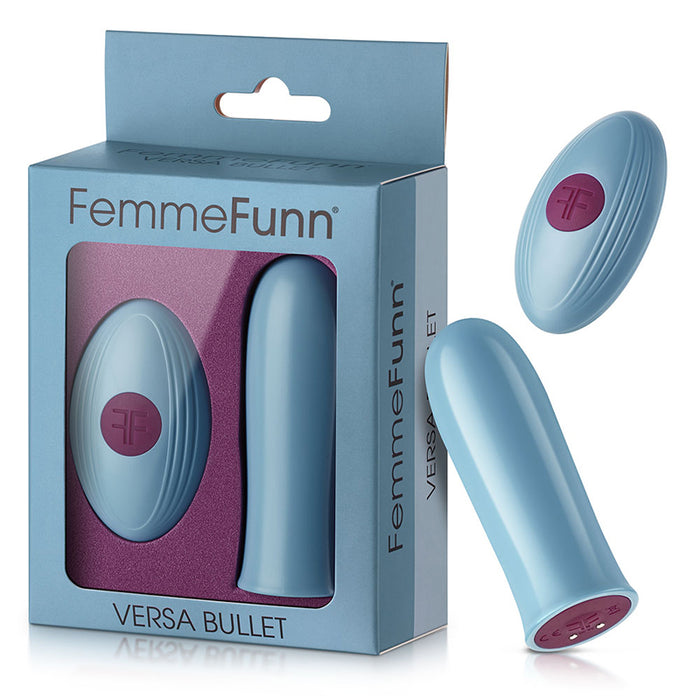 FemmeFunn Versa Bullet Rechargeable Remote-Controlled Vibrator Light Blue