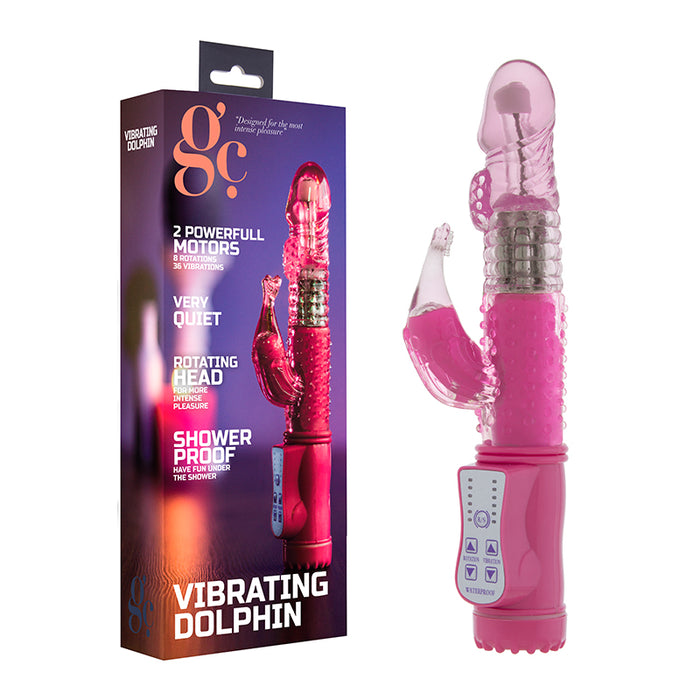 GC Vibrating Dolphin Dual-Motor Rotating Rabbit Vibrator Pink
