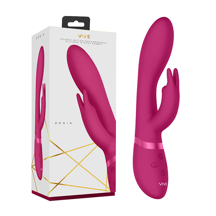 VIVE ZOSIA Rechargeable Silicone Rabbit Vibrator Pink