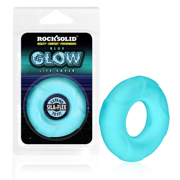 Rock Solid Sila-Flex Glow-in-the-Dark Life Saver C-Ring Blue