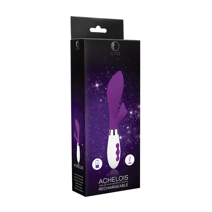 Luna Achelois Rechargeable Silicone Dual Stimulator Purple