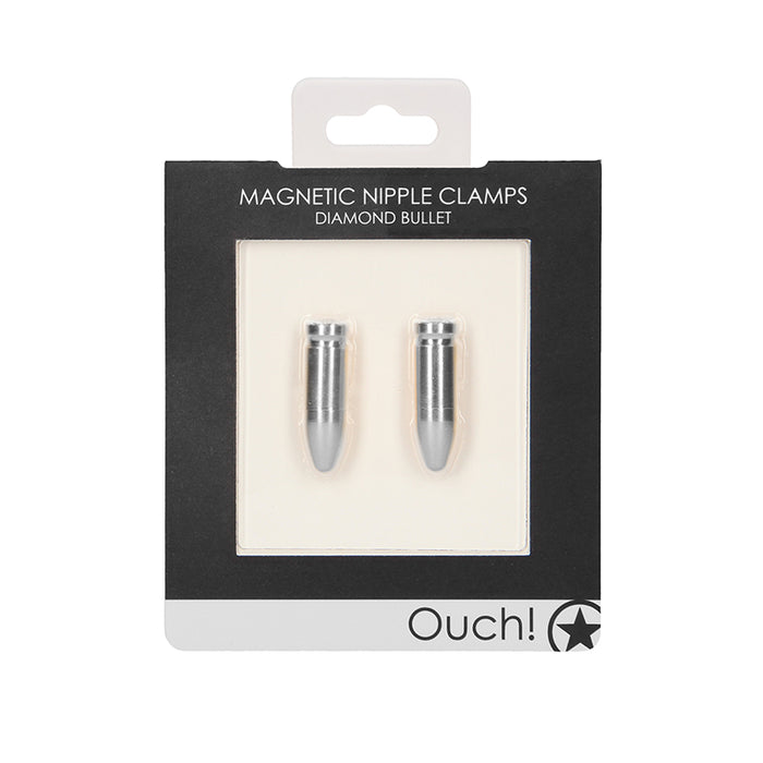 Ouch! Diamond Bullet Magnetic Nipple Clamps Silver