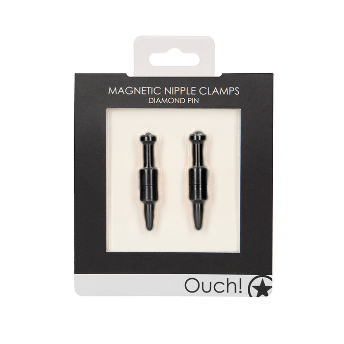 Ouch! Diamond Pin Magnetic Nipple Clamps Black