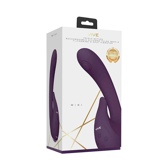 VIVE MIKI Rechargeable Pulse Wave & Flickering Dual Stimulation G-Spot Vibrator Purple