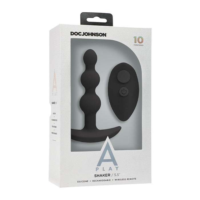 A-Play BEADED VIBE Rechargeable Silicone Anal Plug with Remote Black