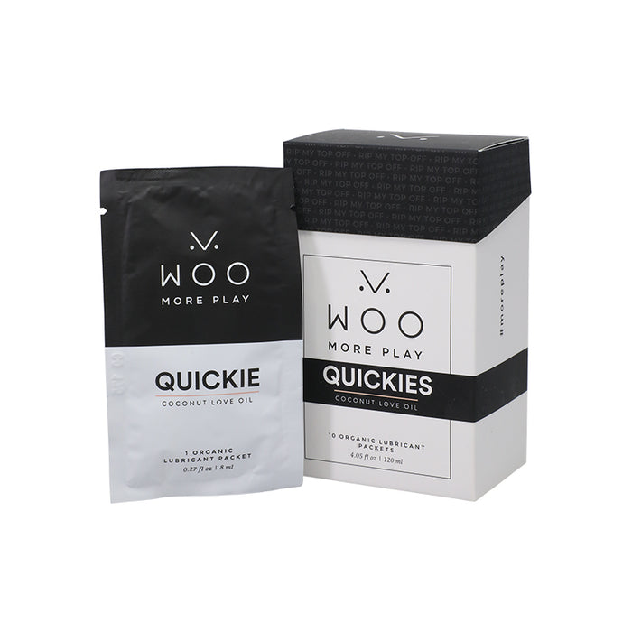WOO More Play Quickies Coconut Love Oil Lubricant 10 Packets .27floz
