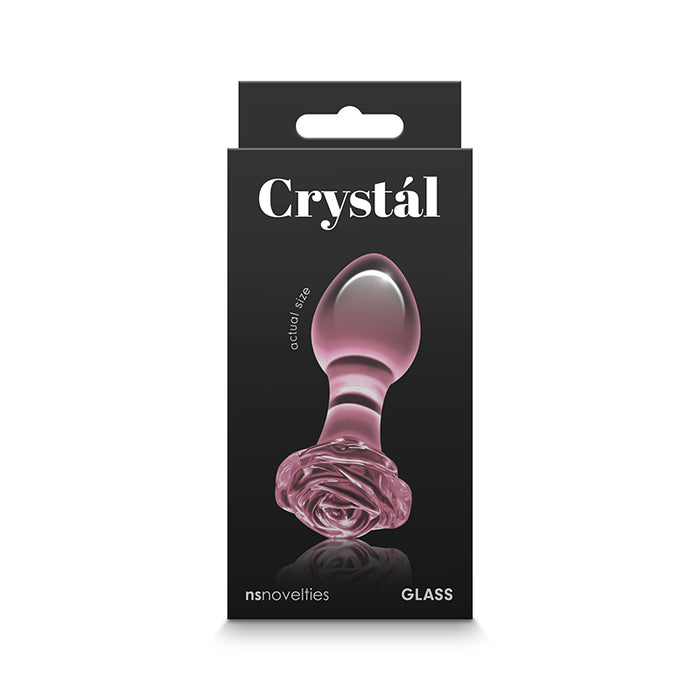 Crystal Rose Glass Anal Plug Pink