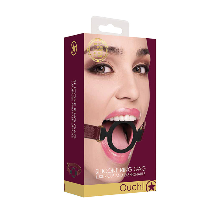 Ouch! Halo Adjustable Silicone Ring Gag Burgundy