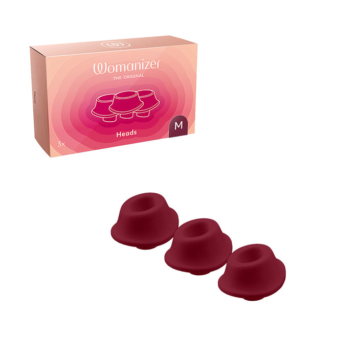 Womanizer 3-Pack Type A Replacement Stimulation Heads (For Premium, Classic, Liberty & Starlet 2) Bordeaux M