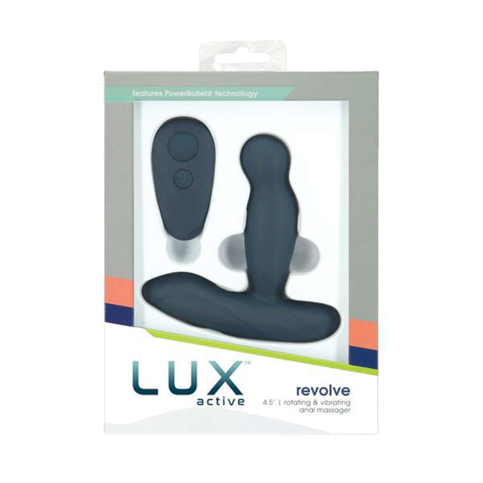 Lux Active Revolve 4.5 in. Rotating And Vibrating Silicone Massager Black