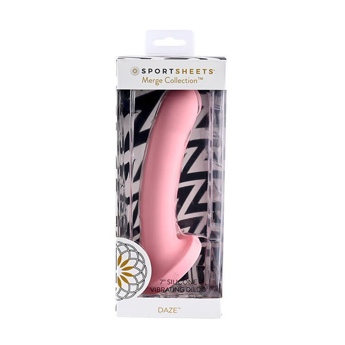 Sportsheets Merge Collection Daze Rechargeable 7 in. Silicone Vibrating Dildo Pink