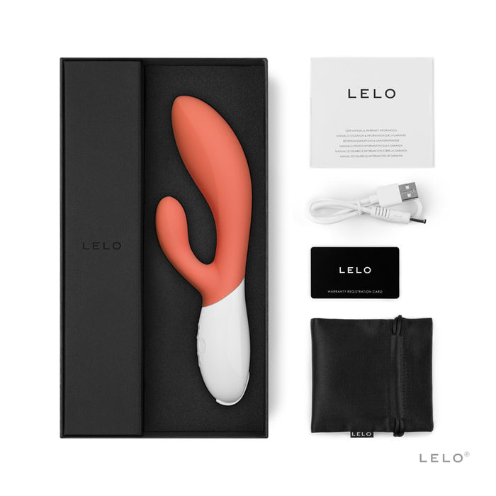LELO INA 3 Rechargeable Dual Stimulator Coral Red