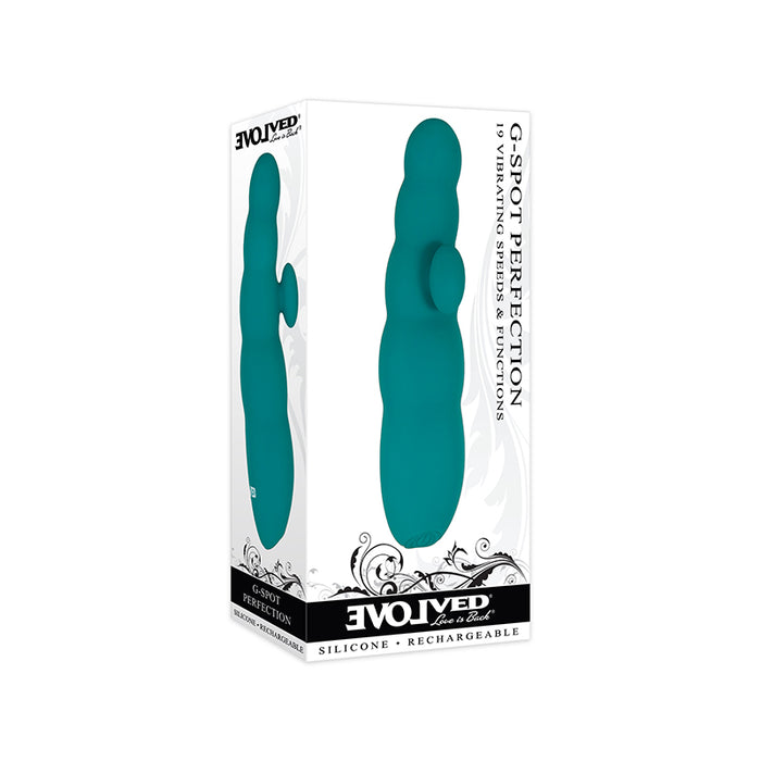 Evolved G-Spot Perfection Rechargeable Silicone Vibrator Teal