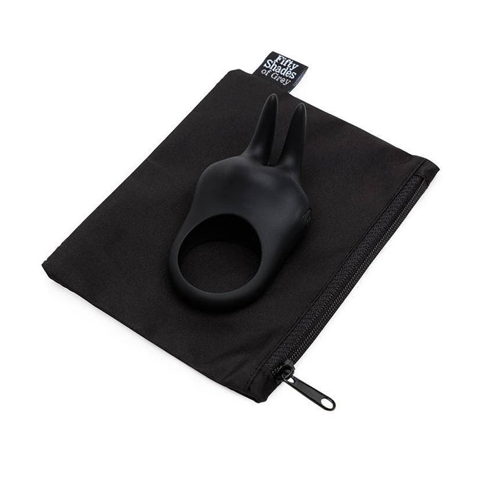 Fifty Shades of Grey Sensation Rechargeable Silicone Vibrating Rabbit Love Ring Black