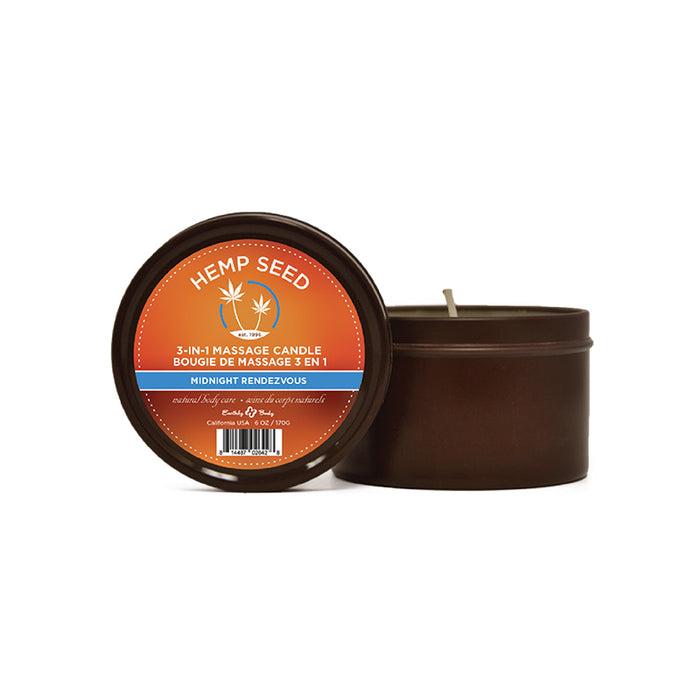 Earthly Body Hemp Seed 3-in-1 Massage Candle Midnight Rendezvous