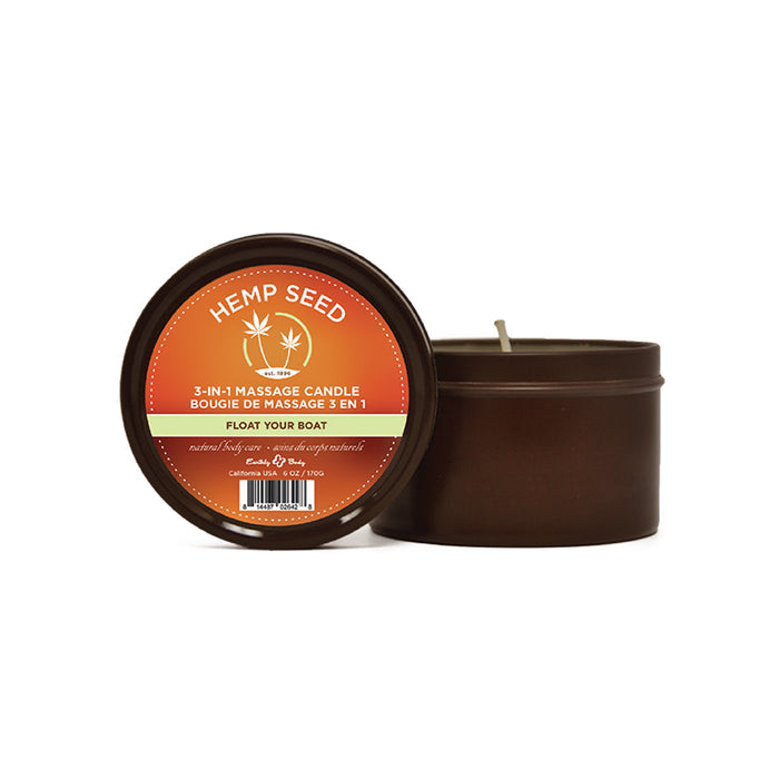 Earthly Body Hemp Seed 3-in-1 Massage Candle Float Your Boat
