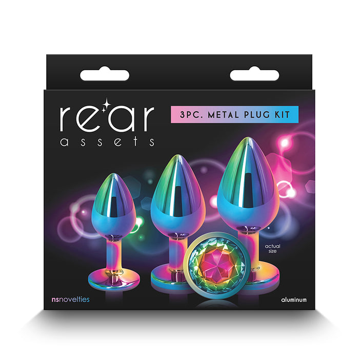 Rear Assets 3-Piece Metal Plug Kit Multicolor/Rainbow
