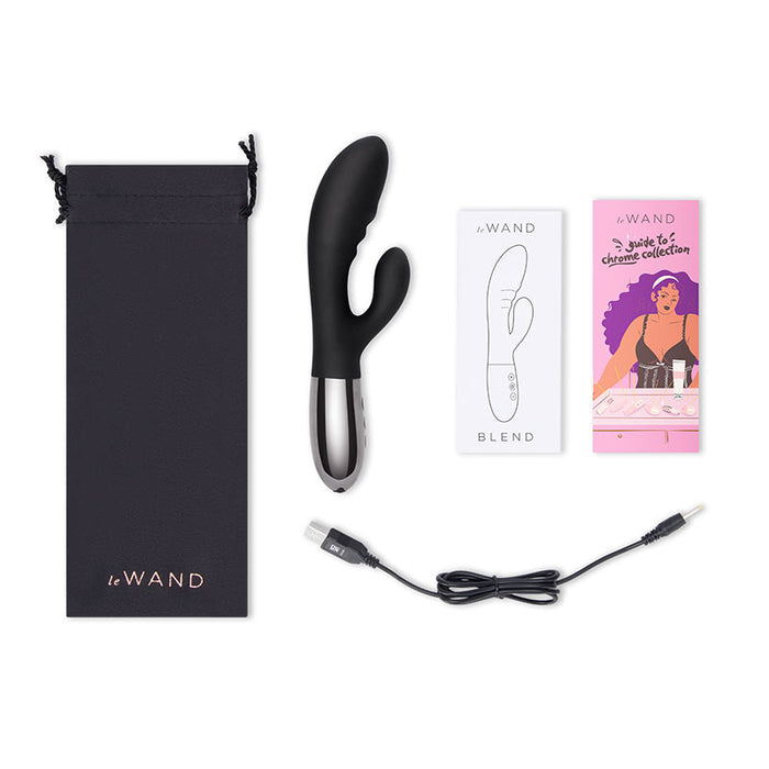 Le Wand Blend Rechargeable Double-Motor Silicone Rabbit Vibrator Black