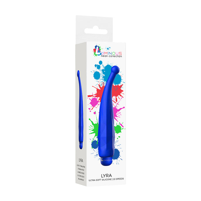 Luminous Lyra 10-Speed Bullet Vibrator With Silicone Pinpoint Sleeve Royal Blue