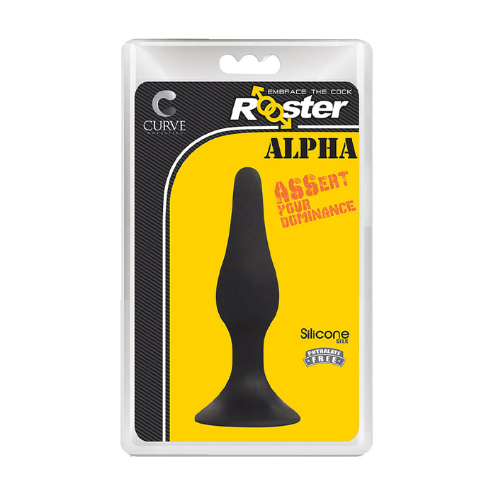 Curve Toys Rooster Alpha Silicone Anal Plug with Suction Cup Black