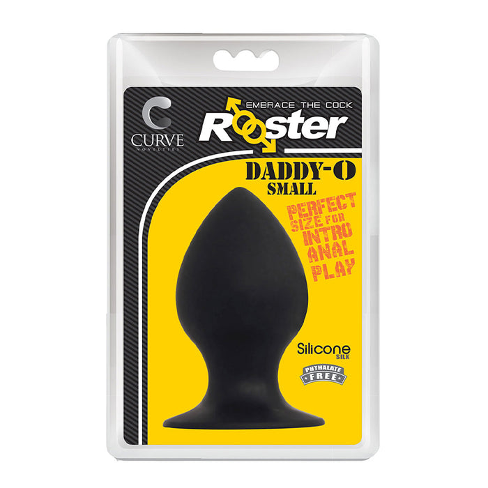 Curve Toys Rooster Daddy-O Small Silicone Anal Plug with Suction Cup Black