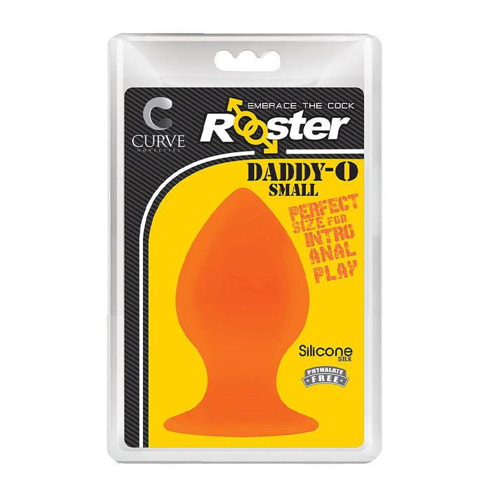 Curve Toys Rooster Daddy-O Small Silicone Anal Plug with Suction Cup Orange