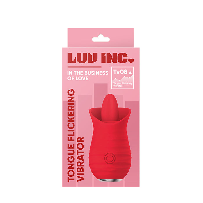 Luv Inc Tv08 Tongue Flickering Vibrator Rechargeable Silicone Clitoral Stimulator Red