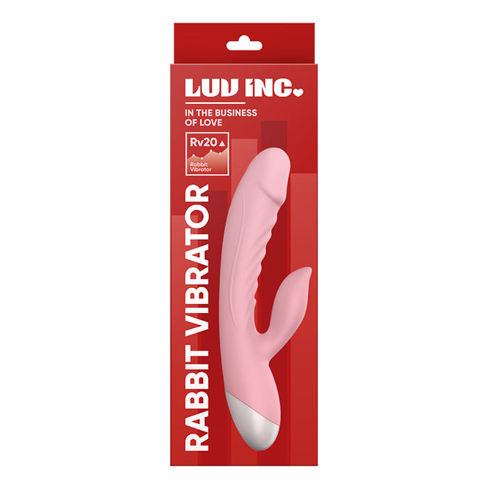Luv Inc Rv20 Rabbit Vibrator Rechargeable Silicone Dual Stimulator Pink