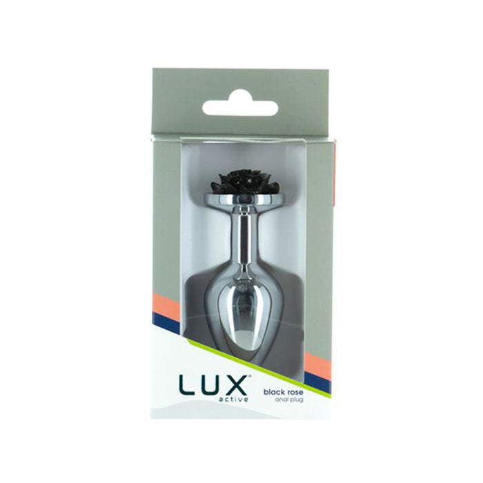Lux Active Rose Metal Butt Plug 3.5 in. Black