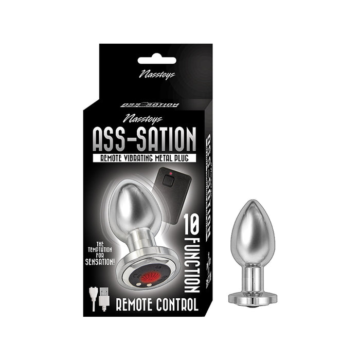 Ass-Sation Remote Vibrating Metal Plug Silver
