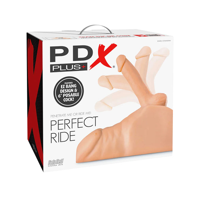 PDX Plus Perfect Ride Anal Masturbator With 6 in. Posable Dildo Beige
