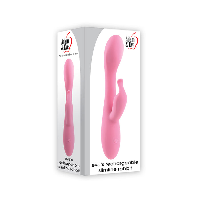 Adam & Eve Eve's Rechargeable Silicone Slimline Rabbit Vibrator Pink