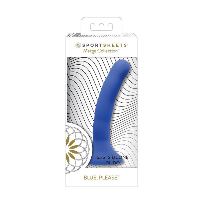 Sportsheets Merge Collection Please 5 in. Silicone Dildo Blue